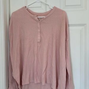 Aerie Offline Waffle Knit Henley Top